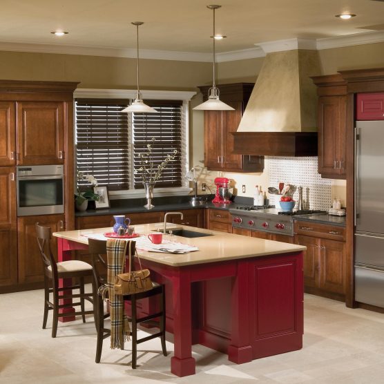 Yorktowne Cabinetry Dining Island With Decorative Legs